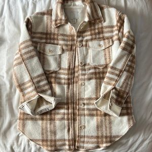Joie neutral plaid shaket